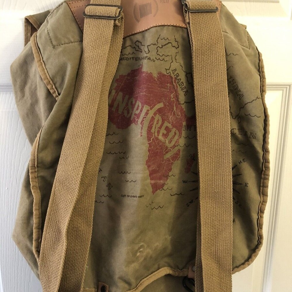 Gap Large Army Green Canvas Vintage Inspi(red) Bono Collection Knapsack Backpack